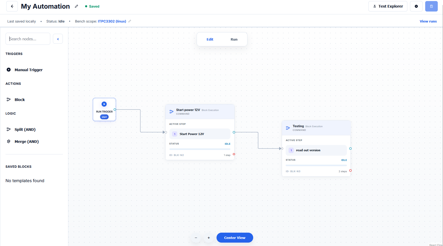 DevCaleo Workflow-Builder mit Bausteinen, Triggern und Automationslogik